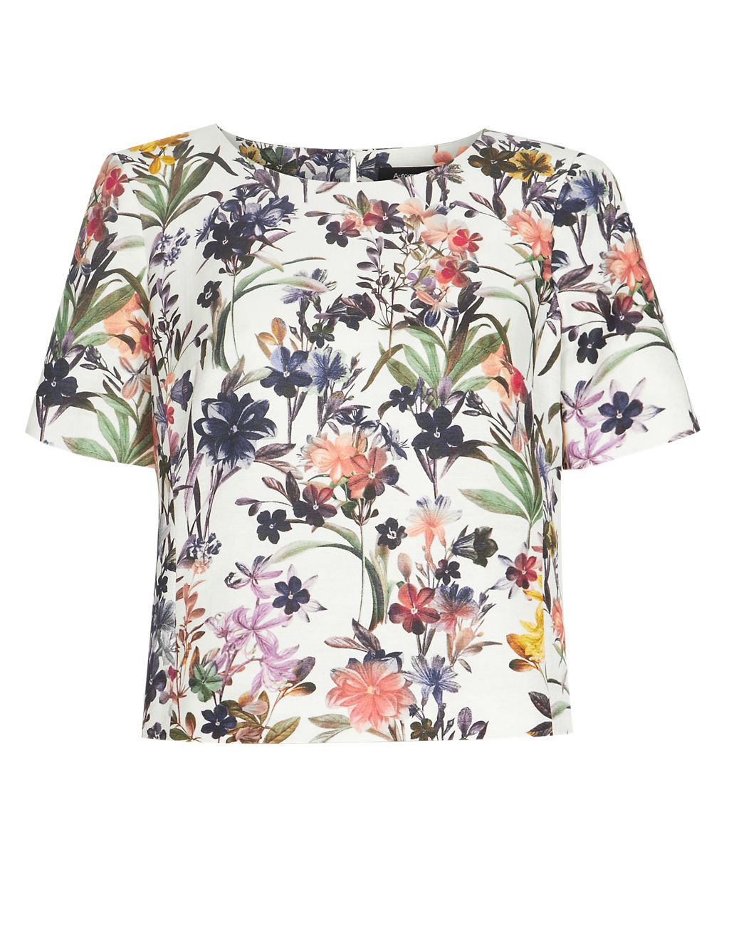 Cotton Rich Cropped Floral Shell Top 1 of 4
