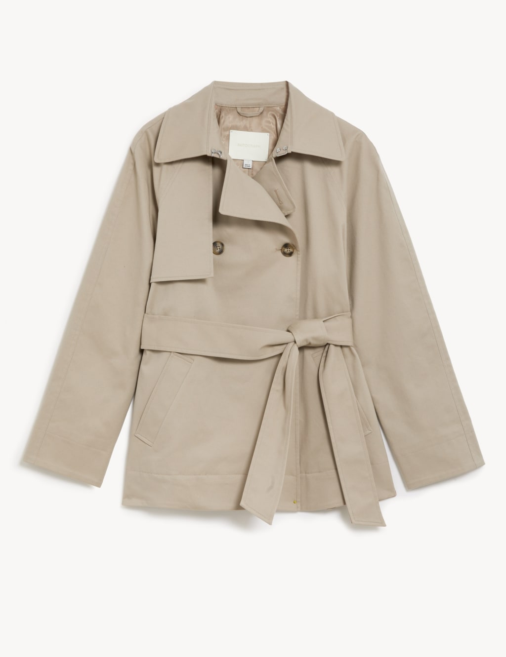 Cotton Rich Cropped Trench Coat Autograph M&S