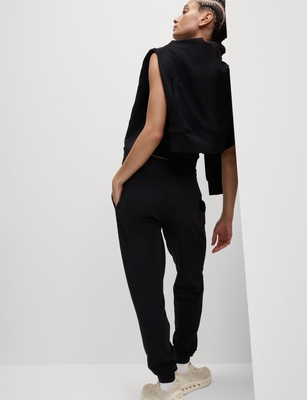 Cotton Rich Cuffed High Waisted Joggers Goodmove M S
