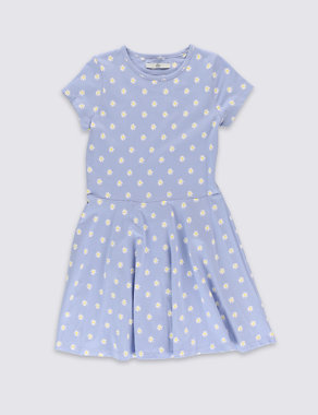 Cotton Rich Daisy Dress (5-14 Years) Image 2 of 3