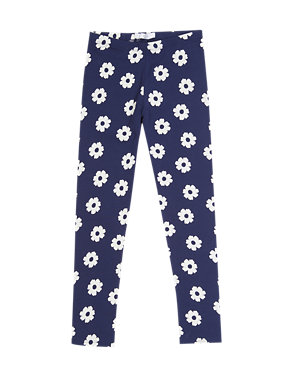 Cotton Rich Daisy Print Leggings (5-14 Years) Image 2 of 3