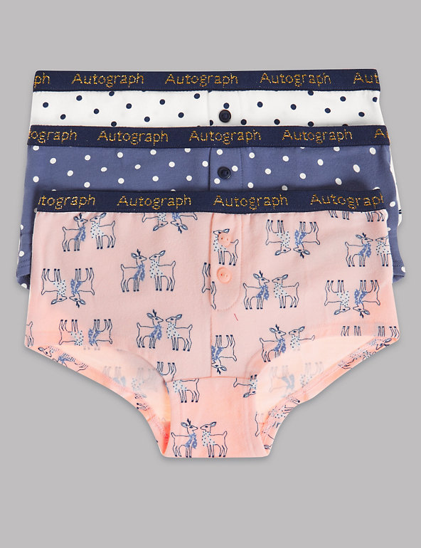 Cotton Rich Deer Spotted Shorts (6-16 Years) Image 1 of 1