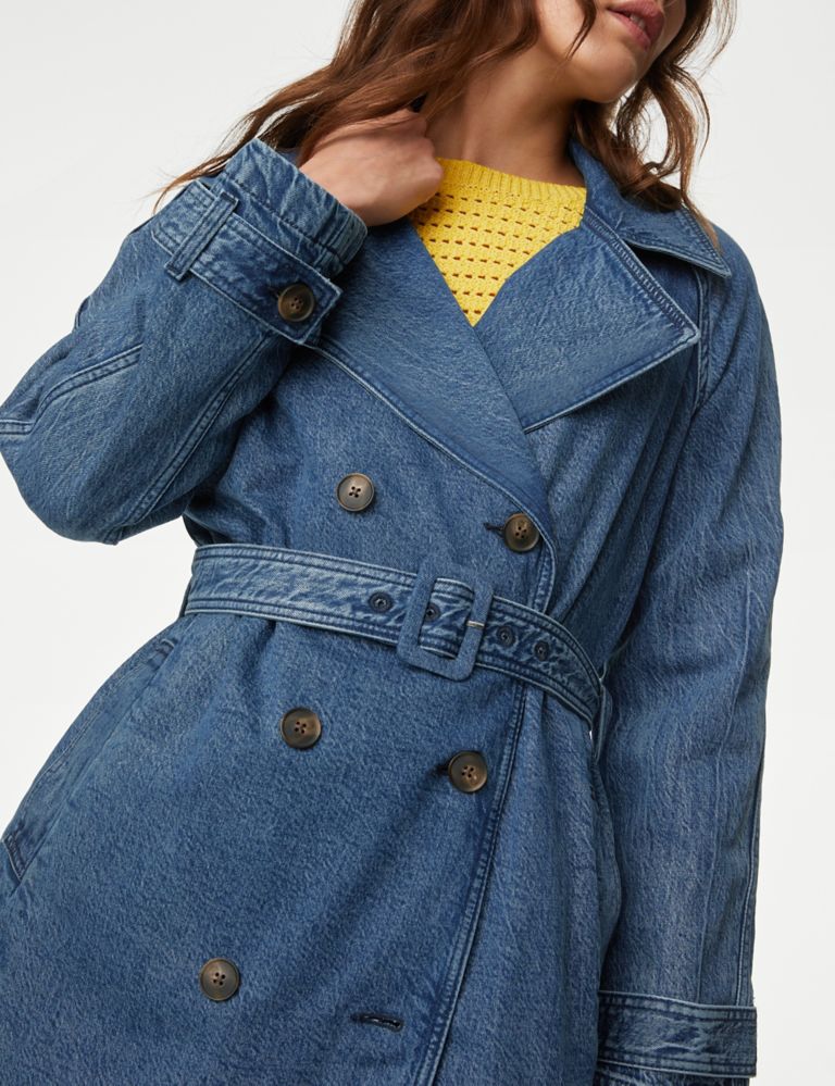 Cotton Rich Denim Belted Trench Coat 5 of 7