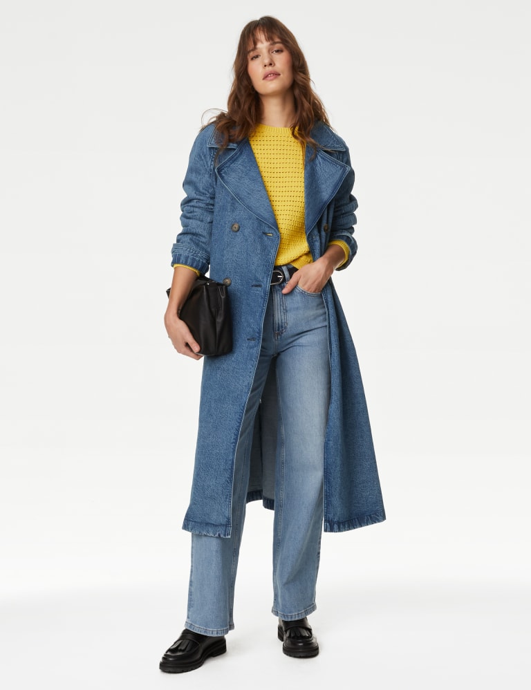 Cotton Rich Denim Belted Trench Coat 6 of 7