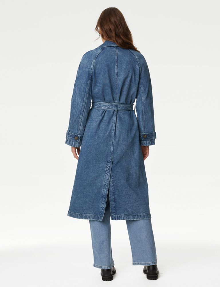 Cotton Rich Denim Belted Trench Coat 7 of 7