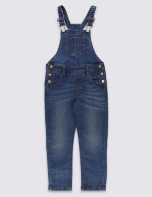 Cotton Rich Denim Dungarees (1-7 Years) Image 2 of 3