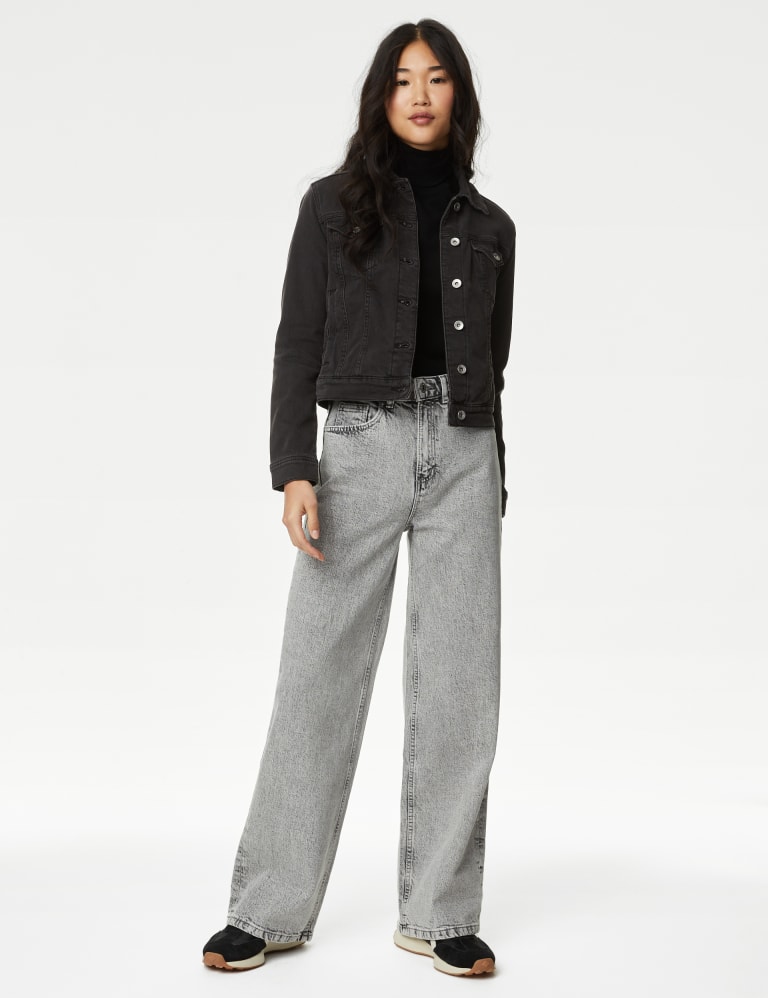 M&s pink denim jacket new arrivals