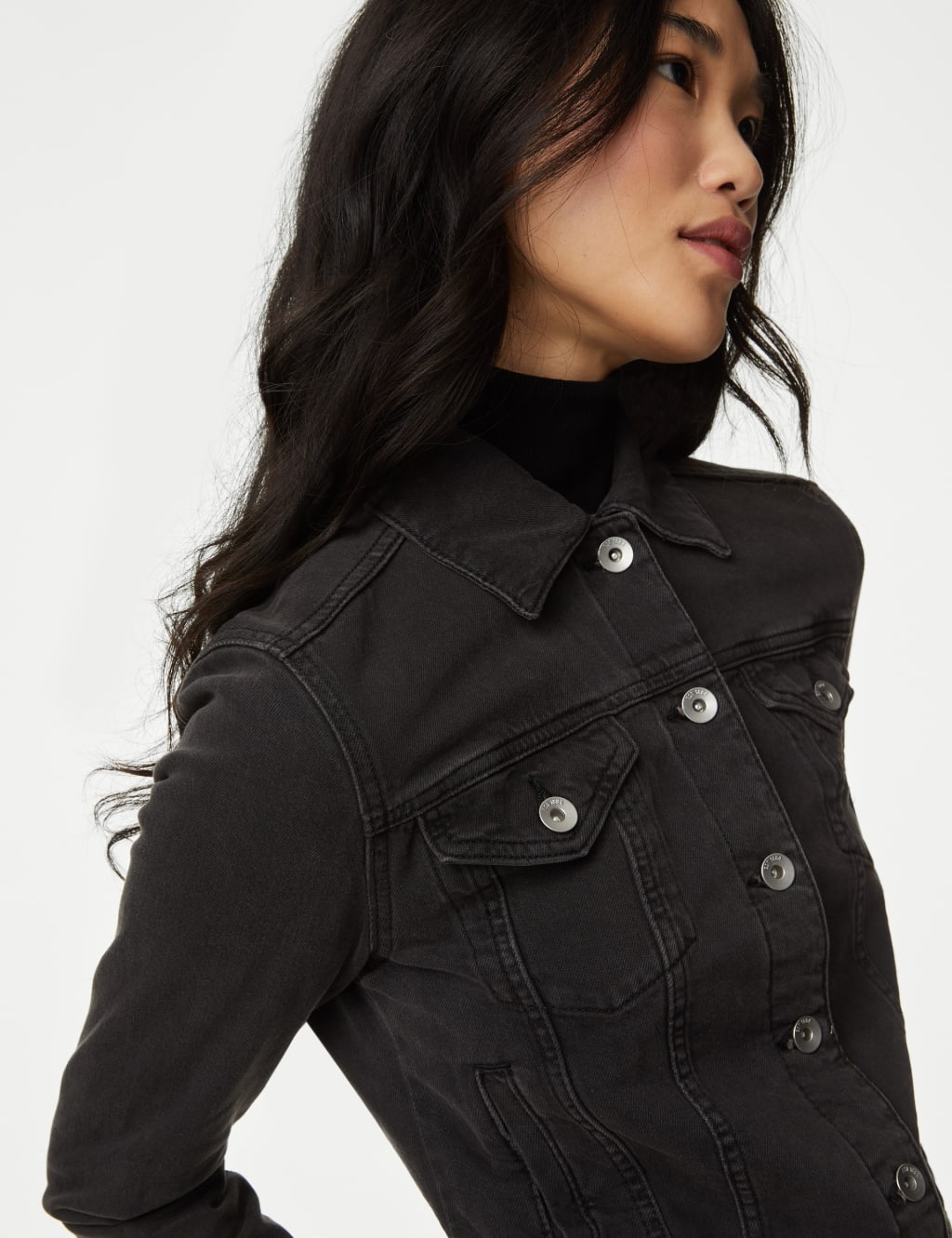 Cotton Rich Denim Jacket With Stretch M&S Collection M&S