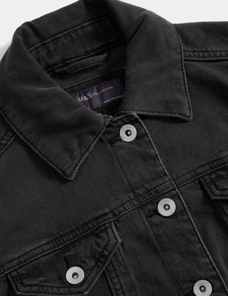 Stretch denim jacket mens top