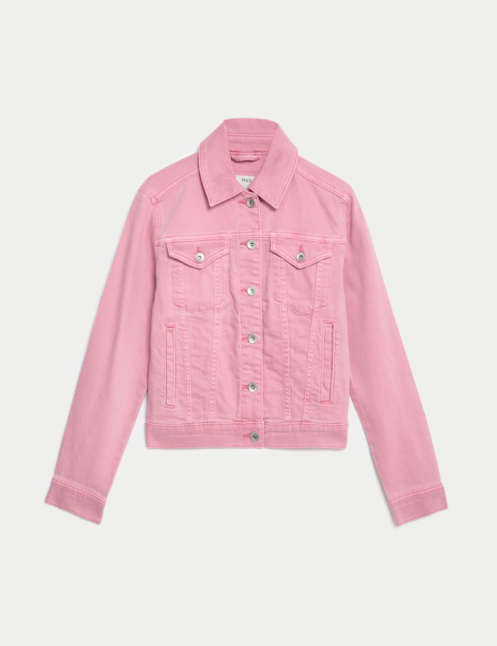 Cotton Rich Denim Jacket with Stretch M S Collection M S