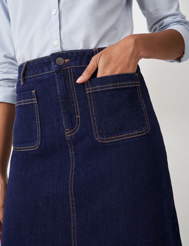 Cotton Rich Denim Knee Length A-Line Skirt 5 of 5