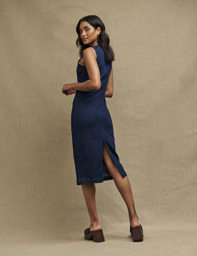 Cotton Rich Denim Midi Bodycon Dress 3 of 4