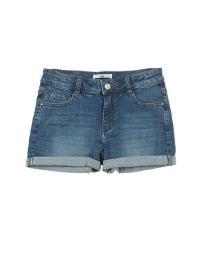 Cotton Rich Denim Shorts (5-14 Years) Image 2 of 3