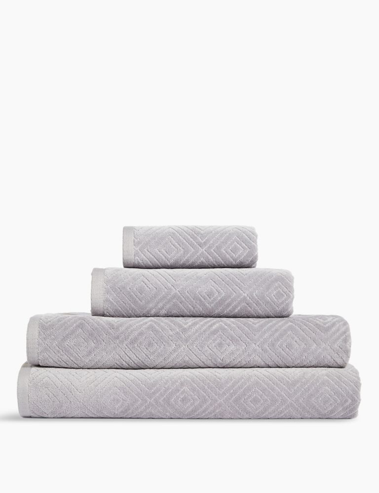Cotton Rich Diamond Shimmer Towel 1 of 3