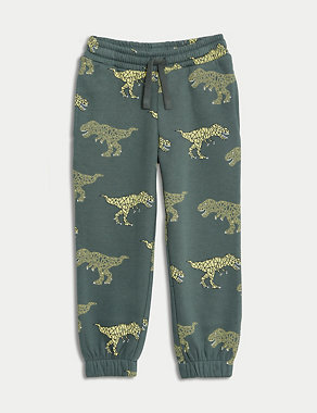 Cotton Rich Dinosaur Joggers (2-8 Yrs) Image 2 of 4