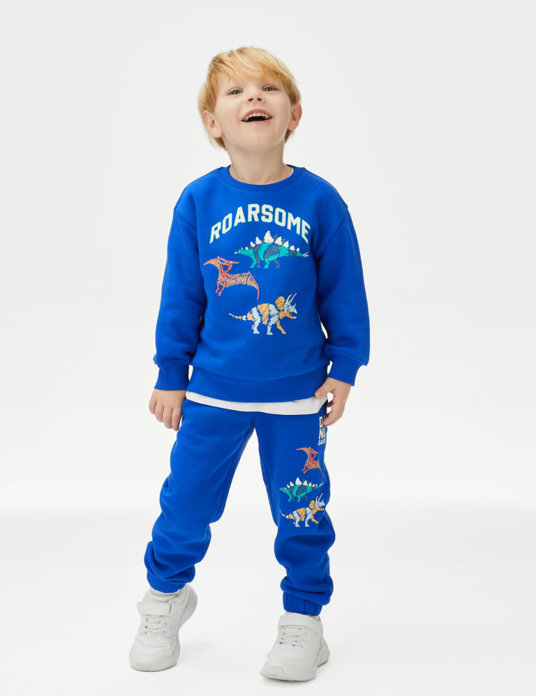 Cotton Rich Dinosaur Joggers (2-8 Yrs) 1 of 5