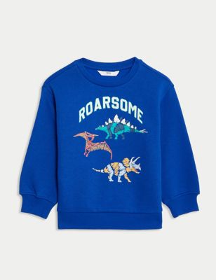 Cotton Rich Dinosaur Sweatshirt (2-8 Yrs) Image 2 of 4