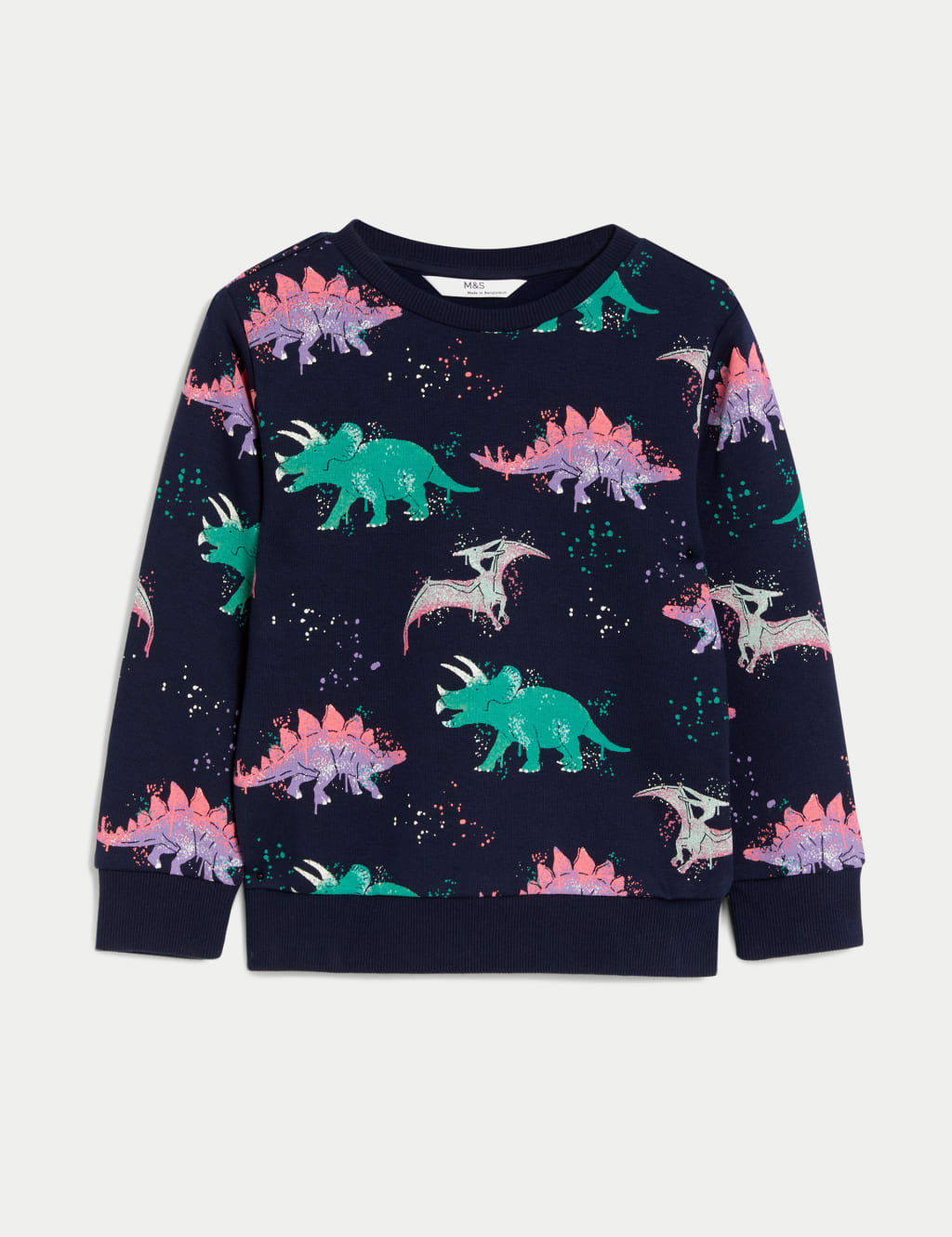 Cotton Rich Dinosaur Sweatshirt 2 8 Yrs M S Collection M S