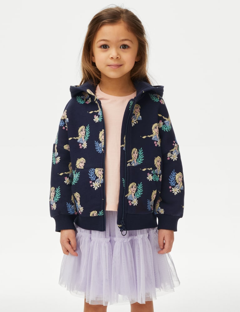 Cotton Rich Disney Frozen™ Hoodie (2-8 Yrs) 1 of 5