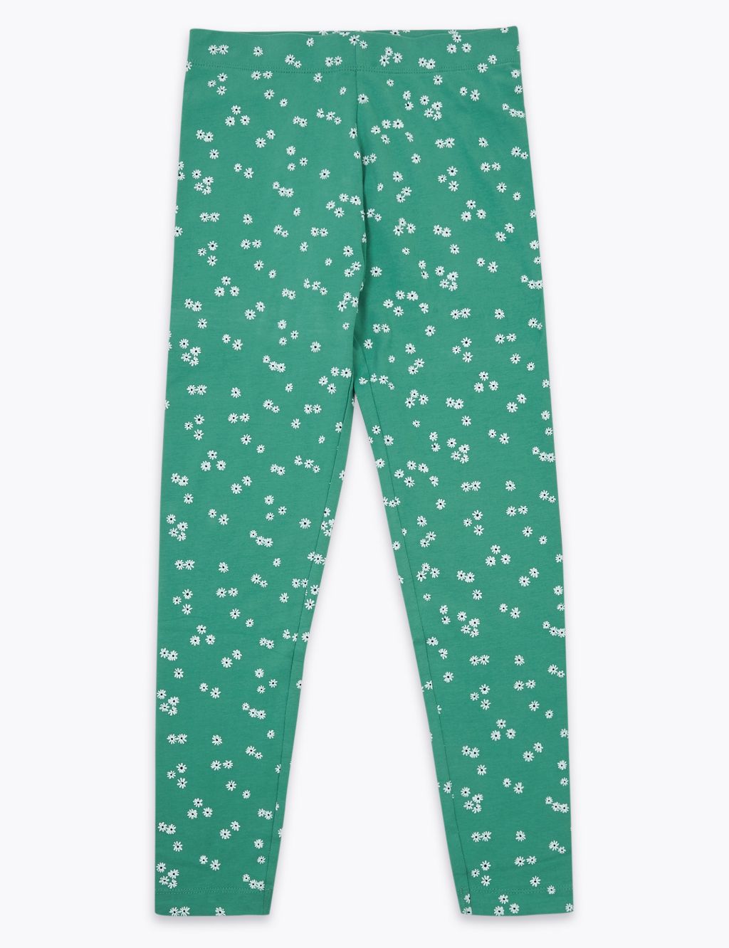 Cotton Rich Ribbed Floral Flared Leggings (2-8 Yrs)