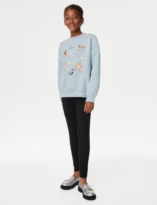 Cotton Rich Dog Gymnastics Sweatshirt (6-16 Yrs), M&S Collection