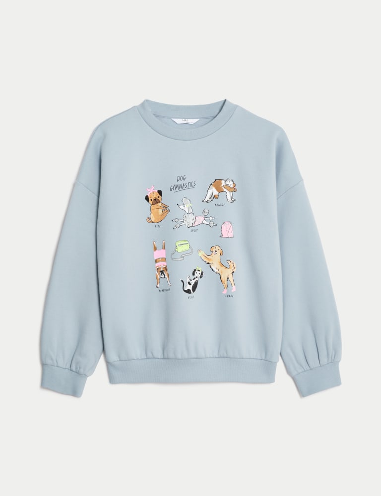 Cotton Rich Dog Gymnastics Sweatshirt (6-16 Yrs) | M&S Collection | M&S