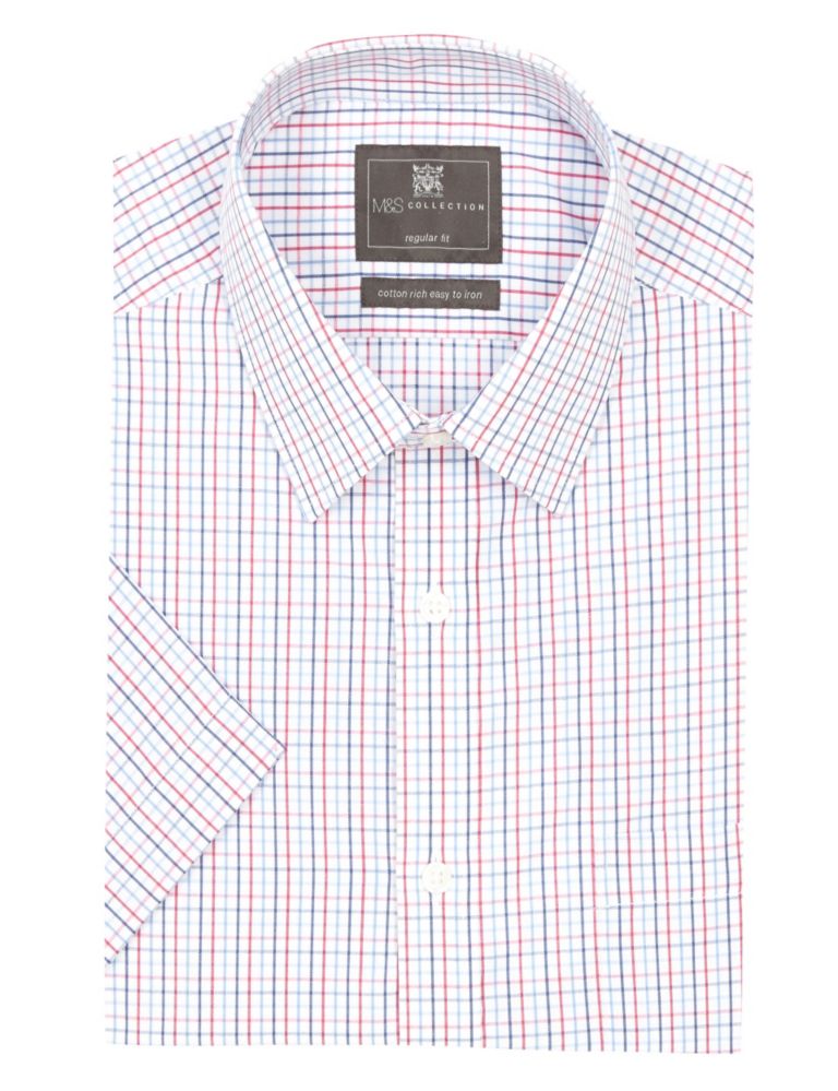 Cotton Rich Easy to Iron Checked Shirt 5 of 5