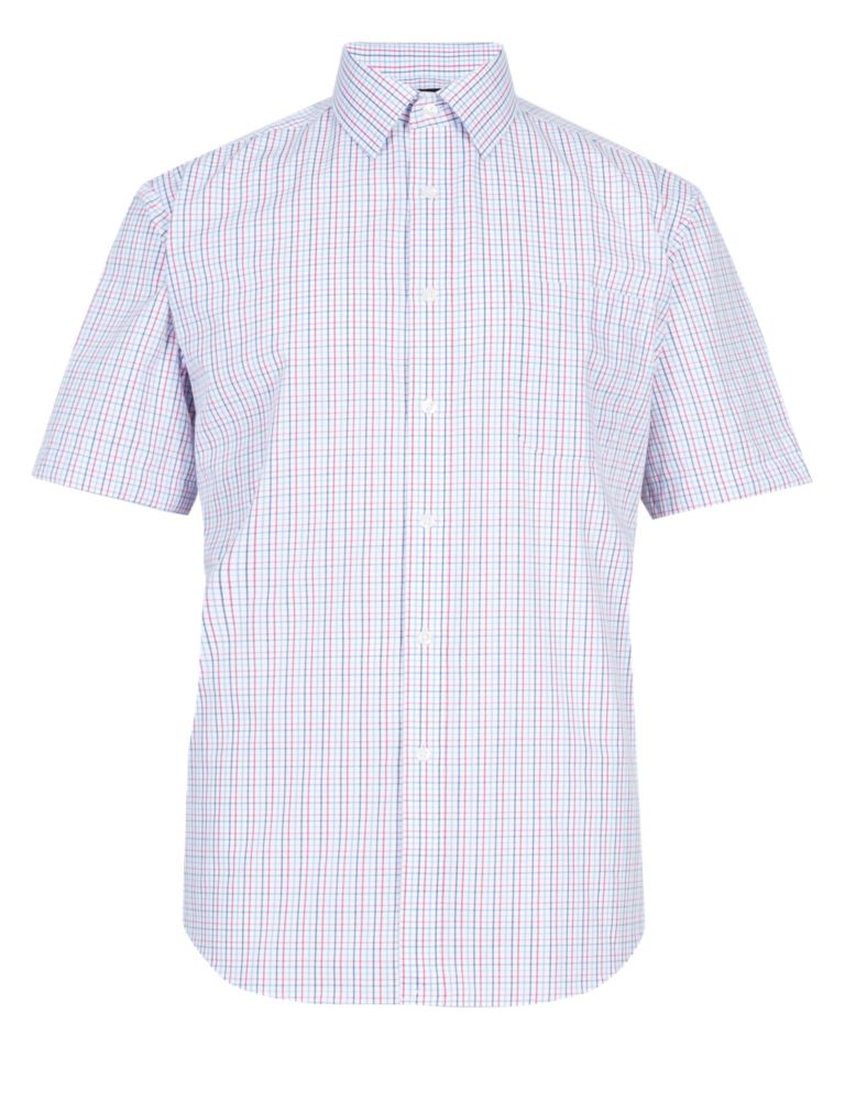 Cotton Rich Easy to Iron Checked Shirt 2 of 5