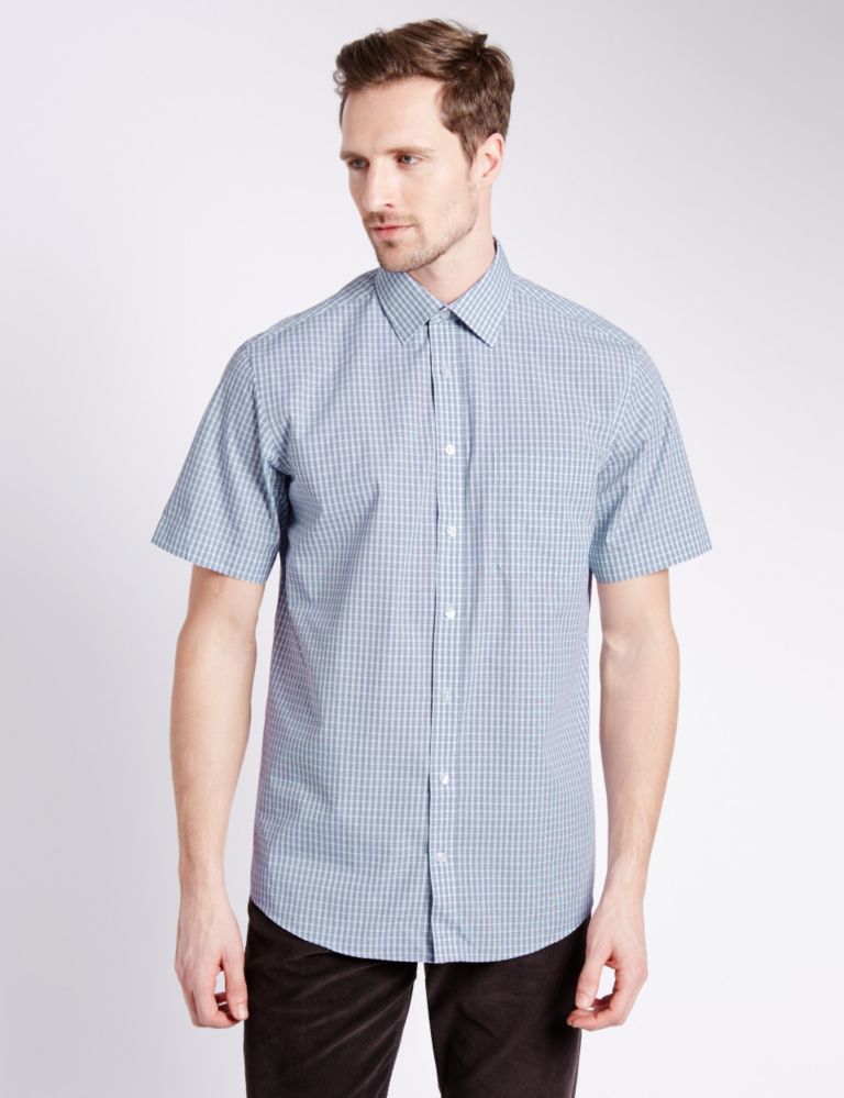 Cotton Rich Easy to Iron Checked Shirt 1 of 4