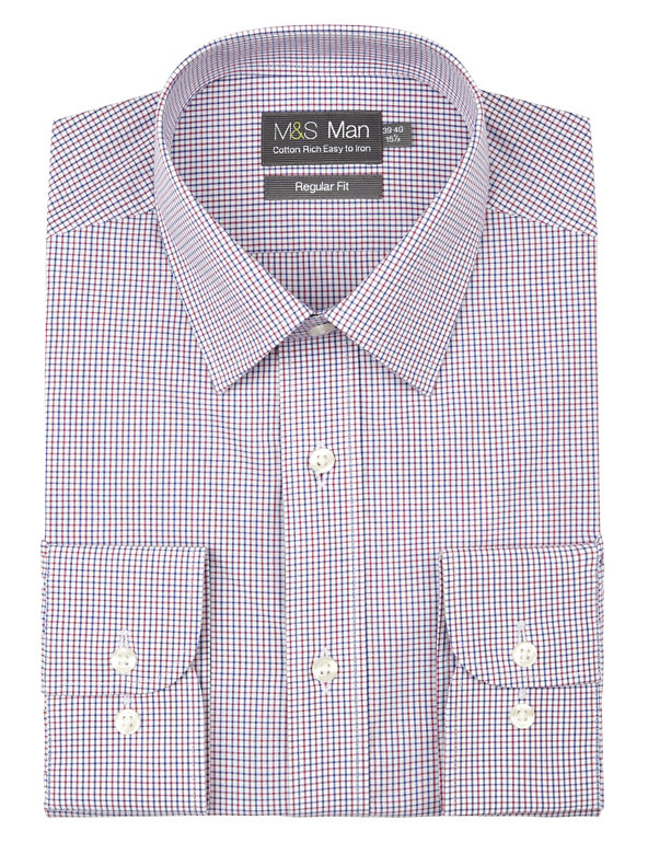 Cotton Rich Easy to Iron Grid Checked Shirt Image 1 of 1