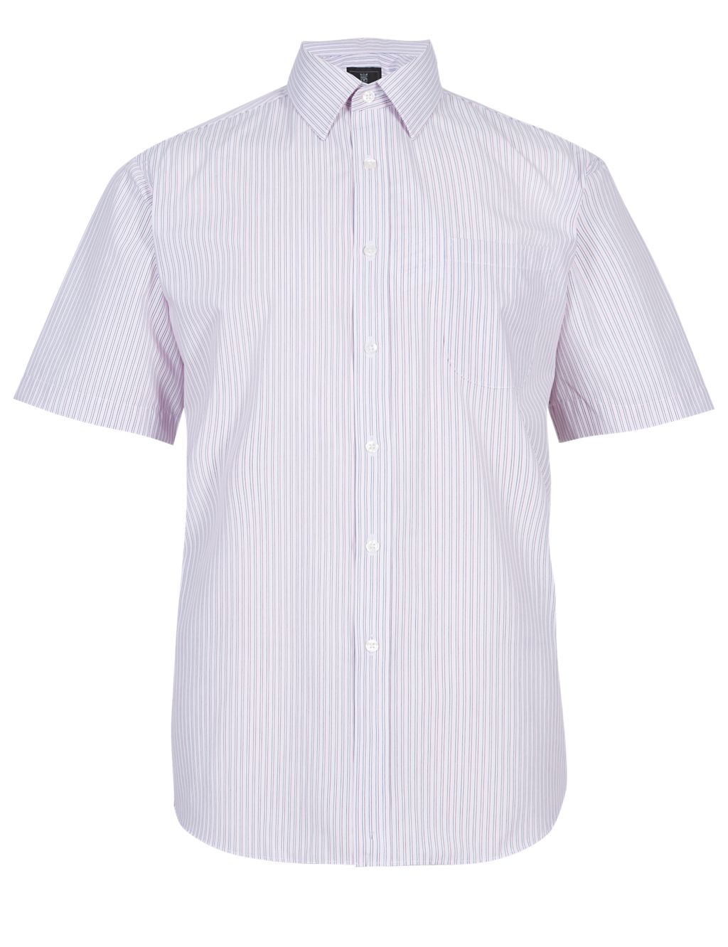 Cotton Rich Easy to Iron Short Sleeve Striped Shirt 1 of 5