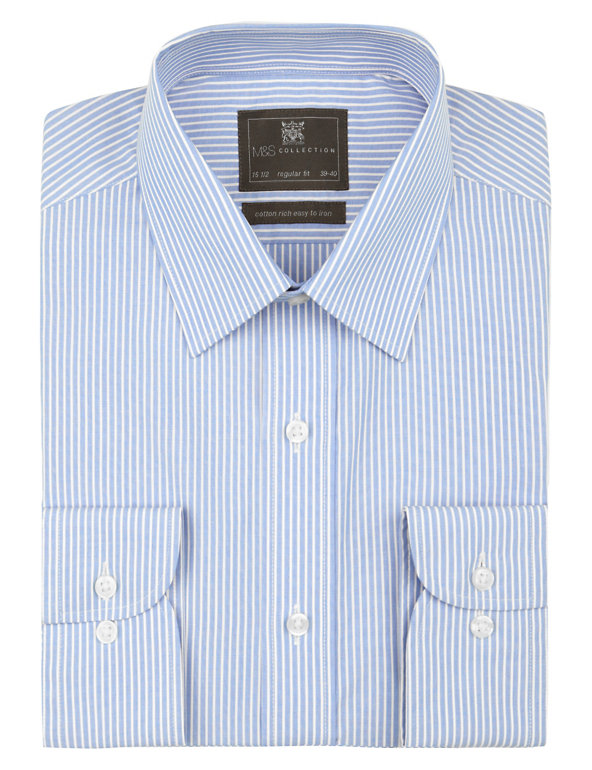 Cotton Rich Easy to Iron Striped Shirt Image 1 of 1