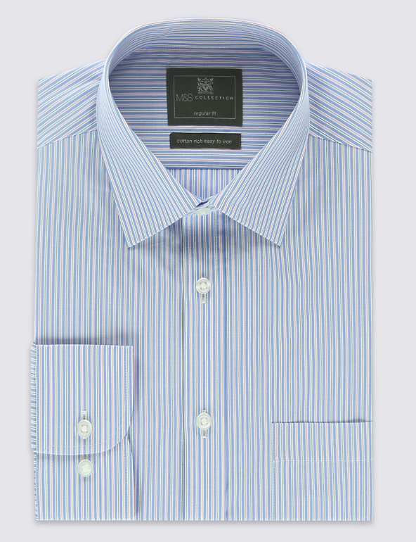 Cotton Rich Easy to Iron Striped Shirt Image 1 of 2