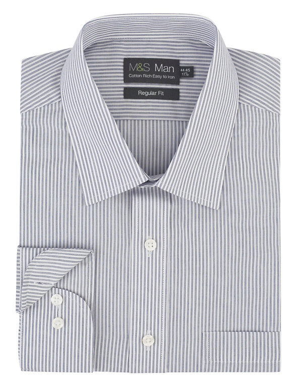 Cotton Rich Easy to Iron Twin Striped Shirt Image 1 of 1