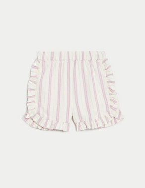 Cotton Rich Elasticated Waist Striped Shorts (2-8 Yrs) Image 2 of 6