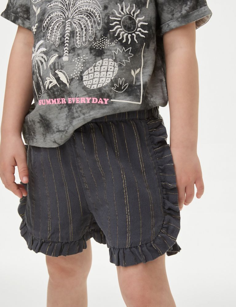 Cotton Rich Elasticated Waist Striped Shorts (2-8 Yrs) 3 of 6