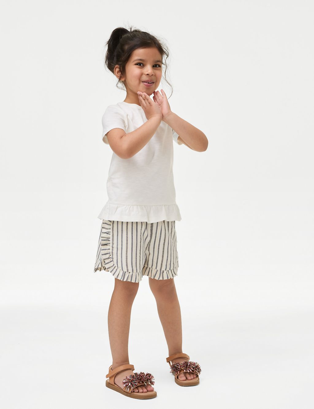 Cotton Rich Elasticated Waist Striped Shorts (2-8 Yrs) 3 of 5