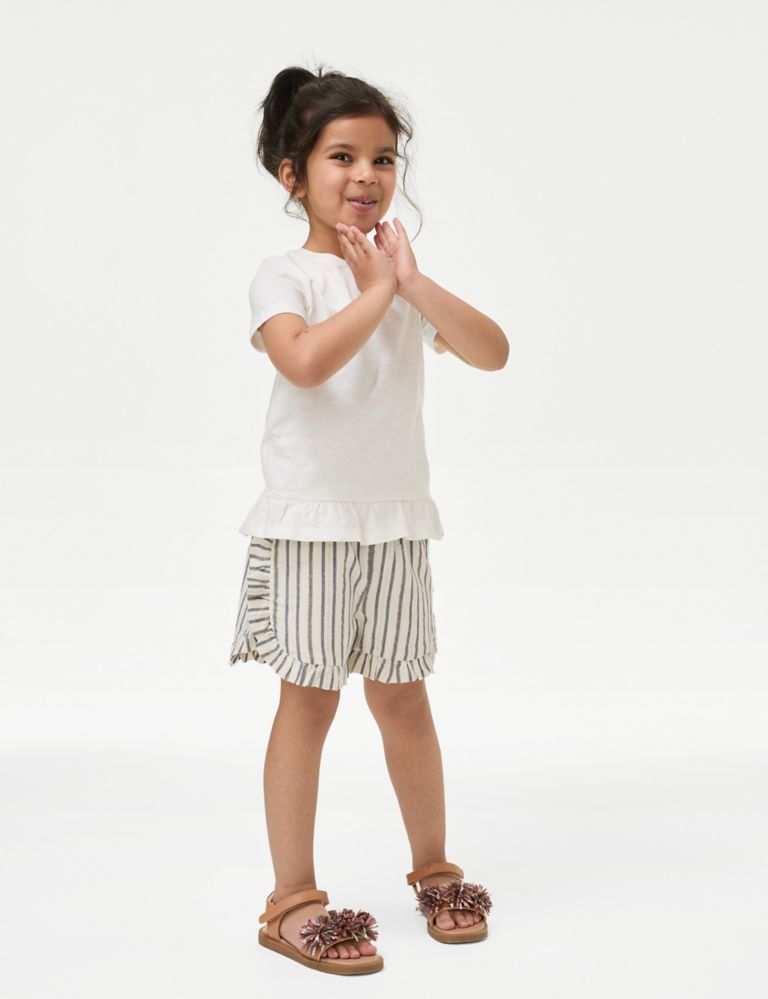 Cotton Rich Elasticated Waist Striped Shorts (2-8 Yrs) 1 of 5