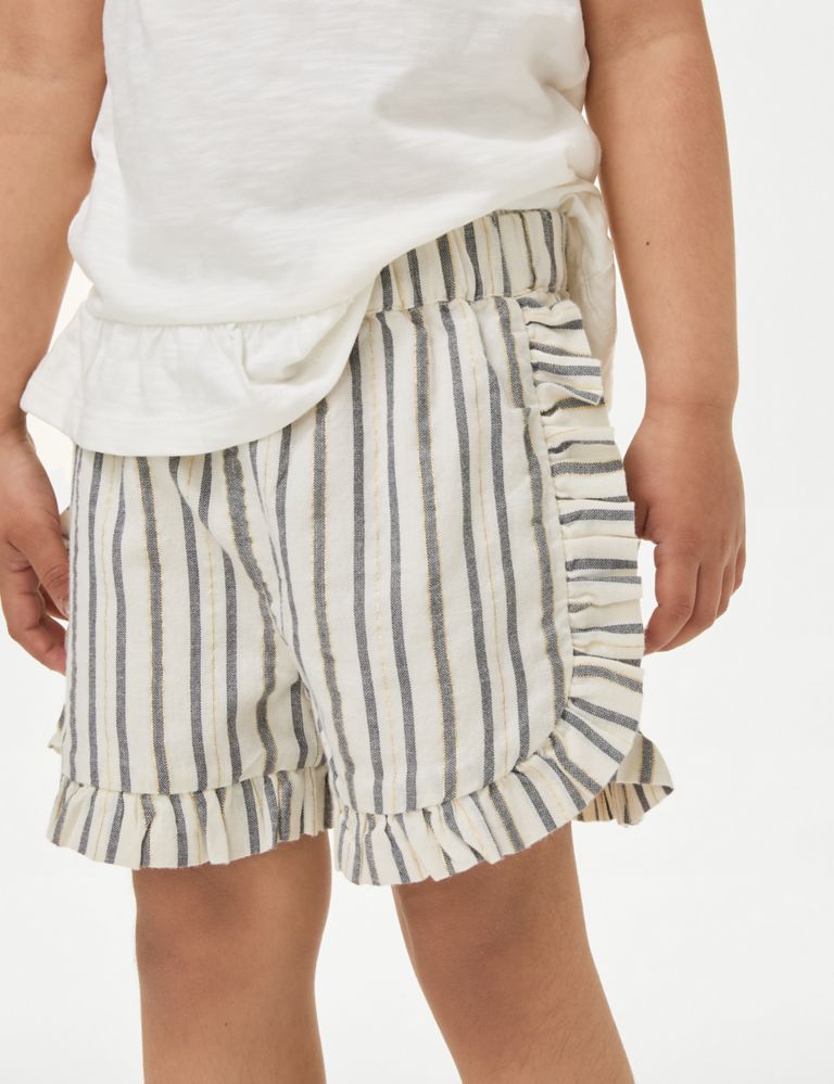 Cotton Rich Elasticated Waist Striped Shorts (2-8 Yrs) 3 of 5