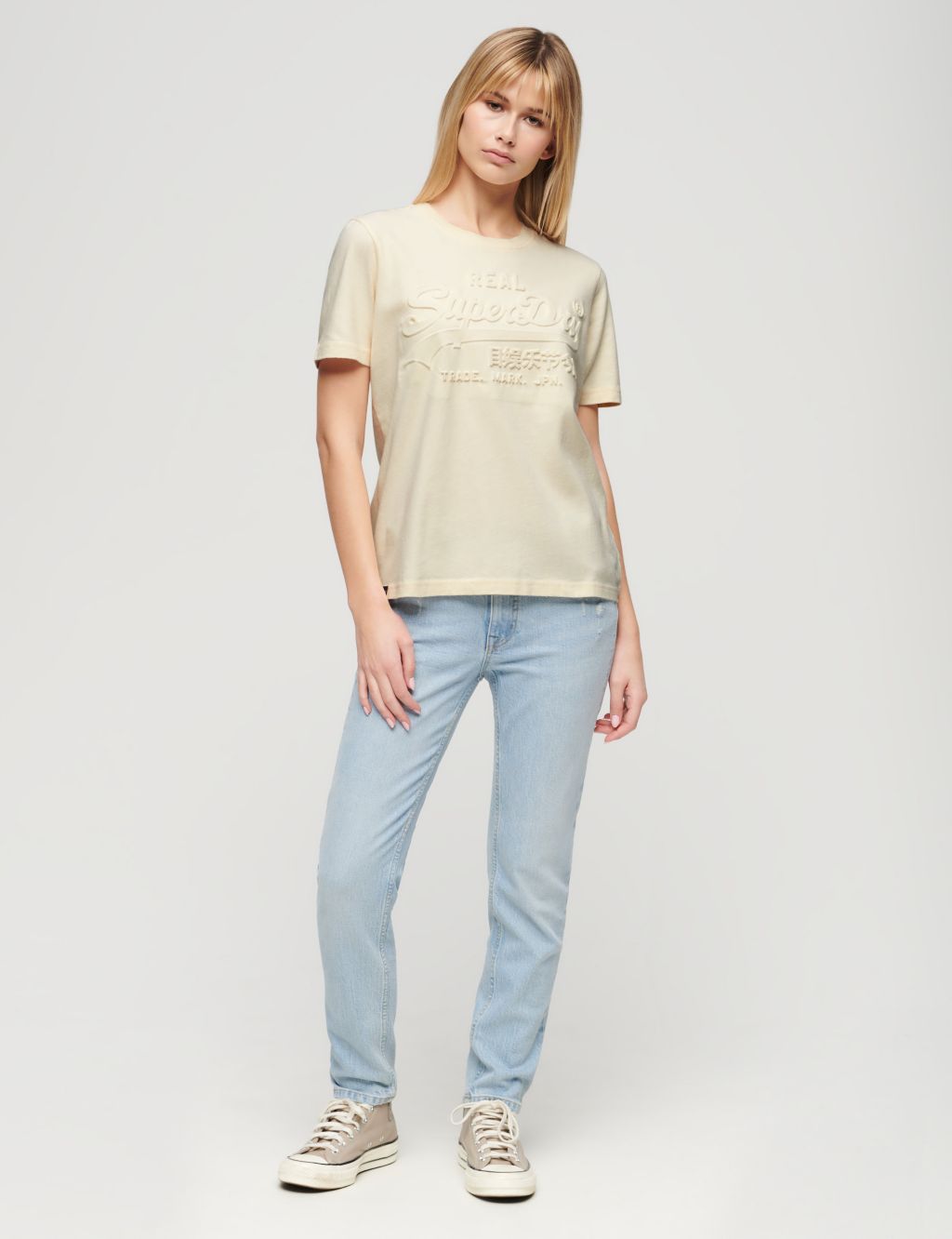 Cotton Rich Embossed Relaxed T-shirt 1 of 6