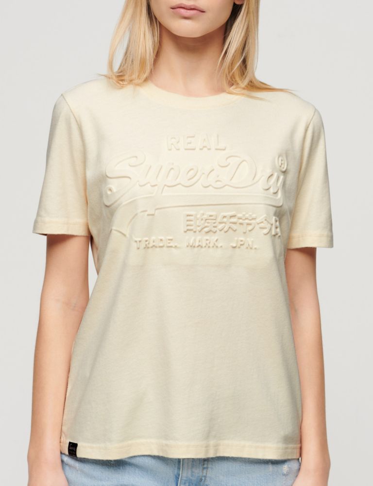 Cotton Rich Embossed Relaxed T-shirt 4 of 6