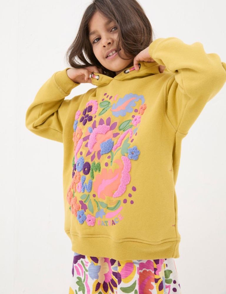 Cotton Rich Embroidered Hoodie (3-13 Yrs) 1 of 5