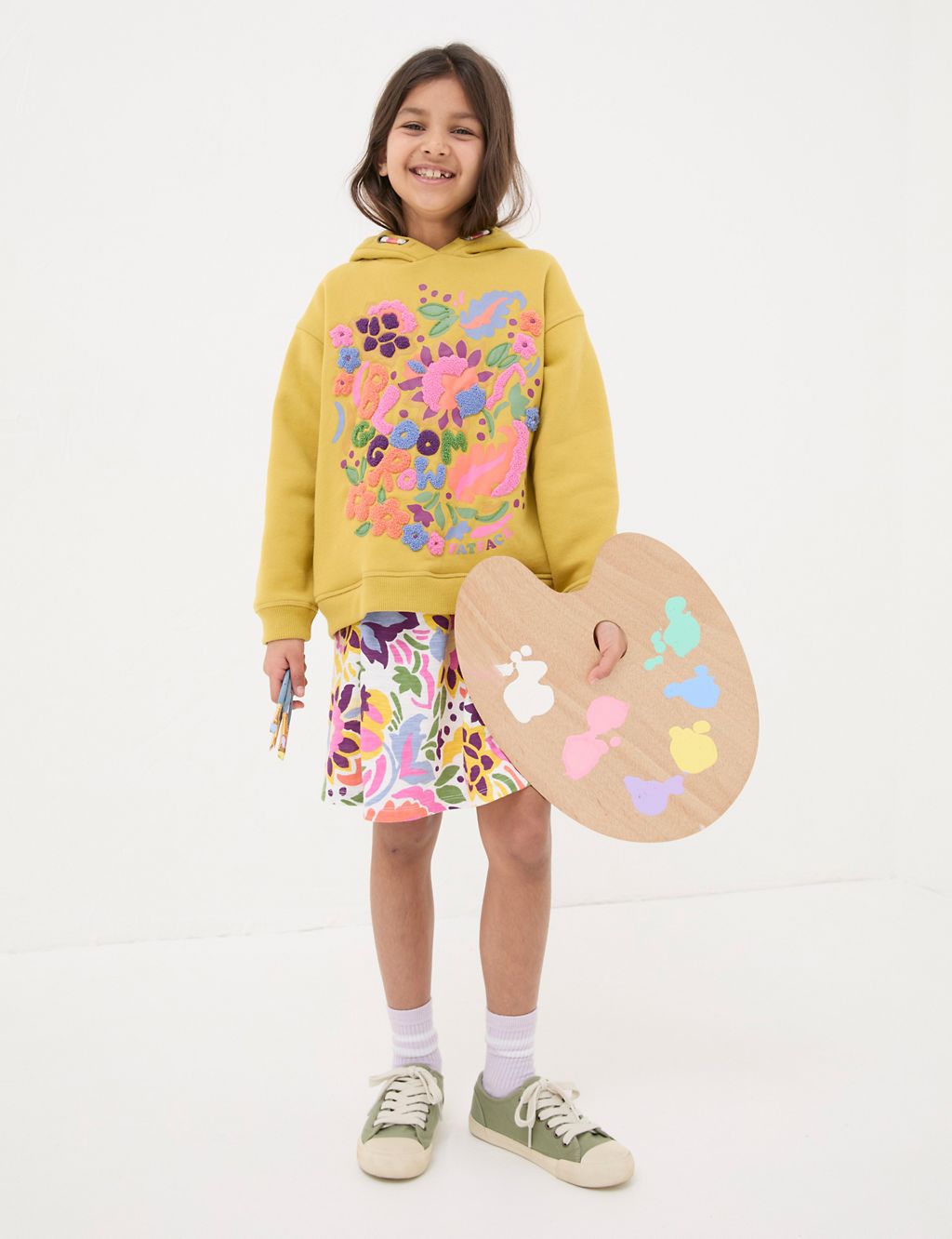 Cotton Rich Embroidered Hoodie (3-13 Yrs) 2 of 5