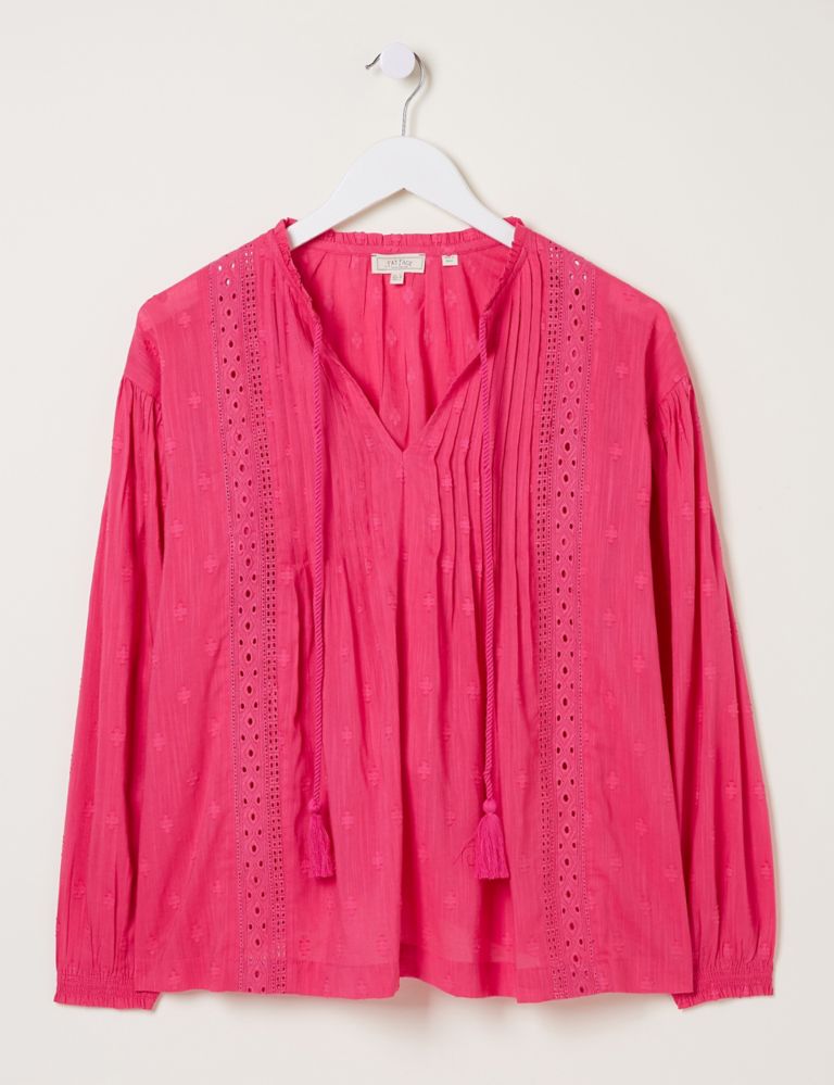 Cotton Rich Embroidered Lace Blouse 2 of 5