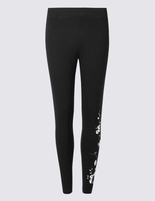 Cotton Rich Embroidered Leggings Image 2 of 6