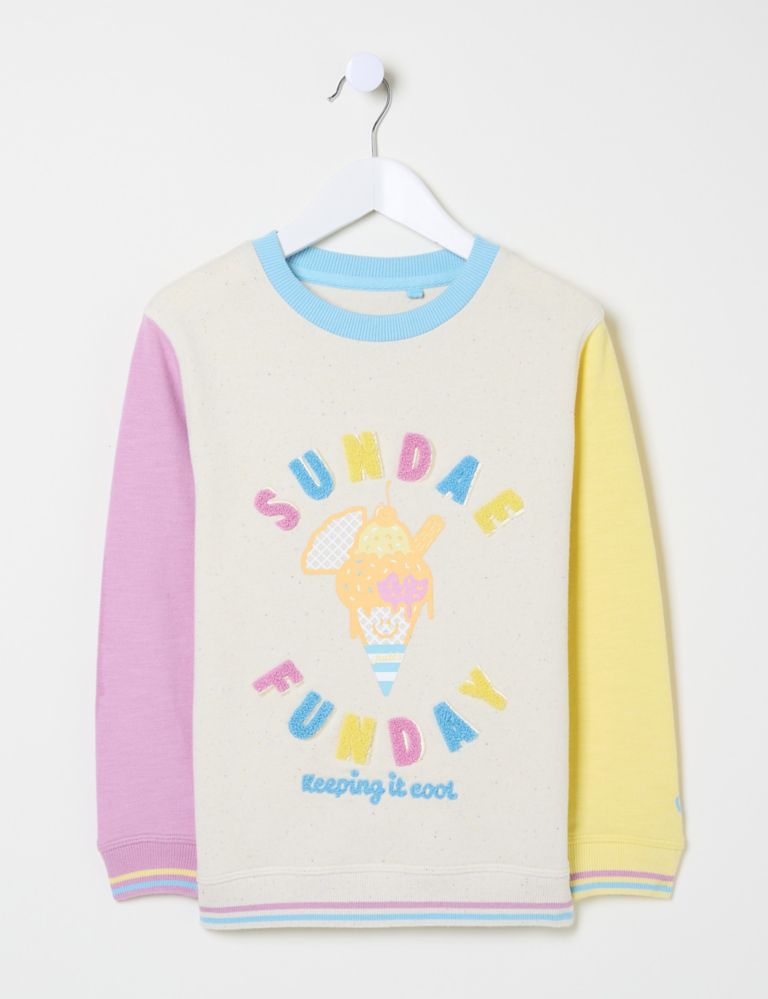 Cotton Rich Embroidered Sweatshirt (3-13 Yrs) 2 of 5