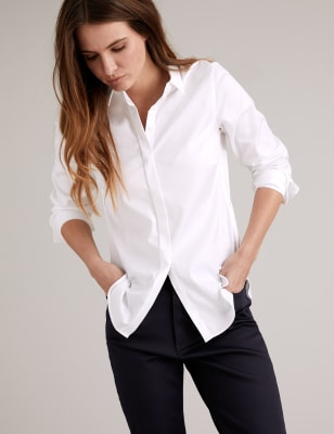 Womens white work store shirt