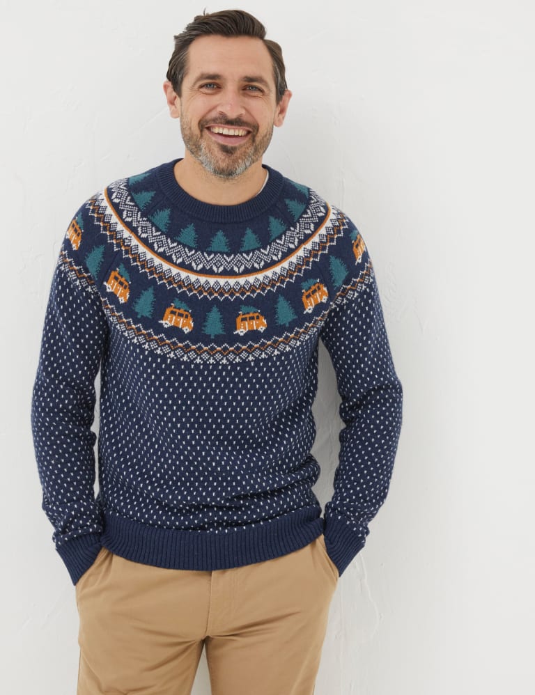 Cotton Rich Fair Isle Crew Neck Jumper 1 of 4