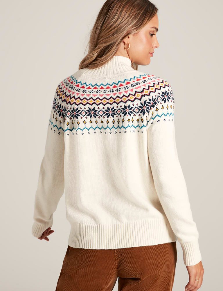 Cotton Rich Fair Isle Funnel Neck Jumper 4 of 5