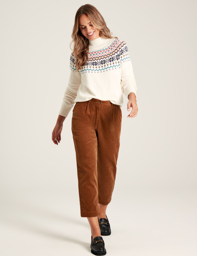 Cotton Rich Fair Isle Funnel Neck Jumper Joules M S